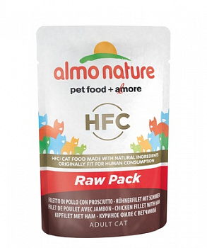 ALMO NATURE Classic HFC Raw Pack Пауч для кошек с Куриным Филе и Ветчиной 55 г