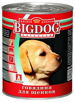 ЗООГУРМАН Big Dog Консервы для щенков с Говядиной 850 г