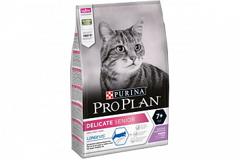 PURINA Pro Plan Delicate Senior 7+ Сухой корм д/пожилых кошек Чувствит пищеварен с Индейкой