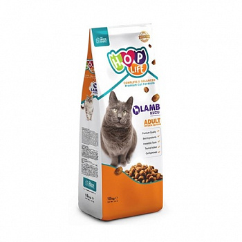 HOP LIFE Корм для кошек Adult Ягненок 15 кг 106.1128