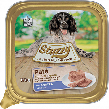 STUZZY PATE Консервы д/собак паштет с кусочками мяса с Уткой 150 г