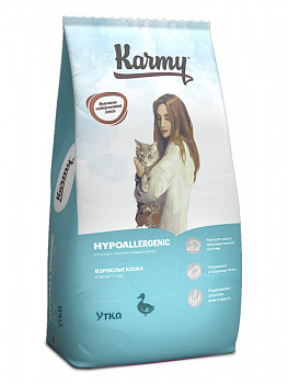 KARMY Hypoallergenic Сухой корм для кошек склонных к пищевой аллергии с Уткой