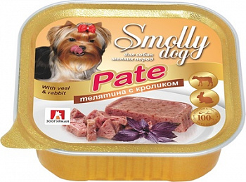 ЗООГУРМАН Smolly Dog Консервы для собак мелких пород с Телятиной и Кроликом 100 г