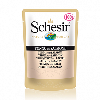 SCHESIR Пауч д/кошек Тунец с Лососем, желе
