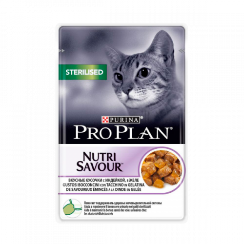PURINA Pro Plan NutriSavour Sterilised Пауч д/стерилизованных кошек с Индейкой в желе 85 г