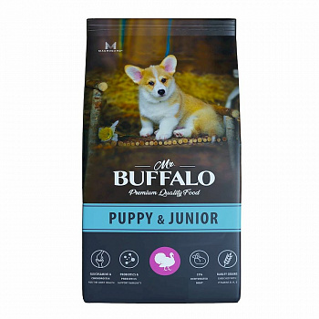 Mr.BUFFALO PUPPY & JUNIOR  Сухой корм для щенков и юниоров средних и крупных пород Индейка