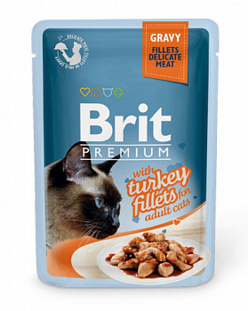 BRIT Premium Turkey Fillets Пауч д/кошек Филе Индейки в соусе, 85 г