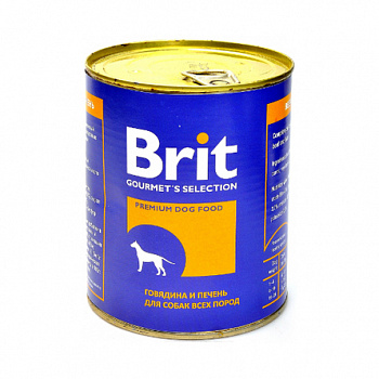 BRIT Premium Beef&Liver Консервы д/собак Говядина и печень, 850 г