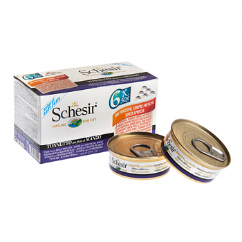 SCHESIR Консервы д/кошек Тунец и Говядина, желе 50 г*6 шт