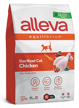 ALLEVA EQUILIBRIUM STERILIZED Сухой корм для стерилизованных кошек с Курицей