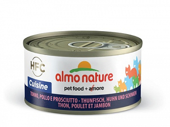 ALMO NATURE HFC Tuna, Chicken and Ham Cuisine Консервы для кошек Туннец, Курица и Ветчина 70 г