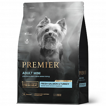 Premier Dog Корм для собак ADULT Mini Salmon&Turkey мелких пород Лосось с Индейкой