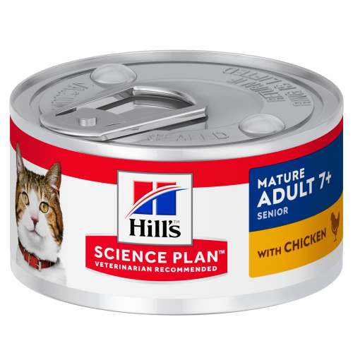 HILL'S SP Mature Adult 7+  Консервы д/кошек старше 7 лет с Курицей, паштет