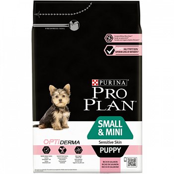 PURINA Pro Plan Puppy Cухой корм д/щенков мелких и карл пород Чувствит кожа Лосось и рис