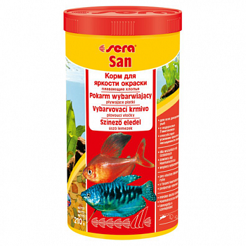 SERA SAN Корм для улучшения окраски рыб хлопья 1 л (210 г)
