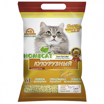 HOME CAT Наполнитель Кукурузный Комкующийся