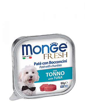 MONGE DOG Fresh Консервы д/собак с Тунцом паштет 100 г