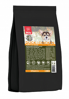 BLITZ Holistic Grain Free Puppy Duck&Chiken Беззерновой сухой корм д/щенков Утка и Курица