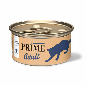 PRIME Консервы для кошек Ягненок кусочки в соусе ж/б 75 гр*12 шт