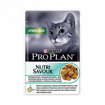 PURINA Pro Plan NutriSavour Sterilised Пауч д/стерилизованных кошек с Океанической рыбой в желе 85 г