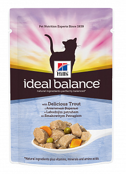 HILL'S SP Ideal Balance Пауч д/кошек с аппетитной Форелью, соус