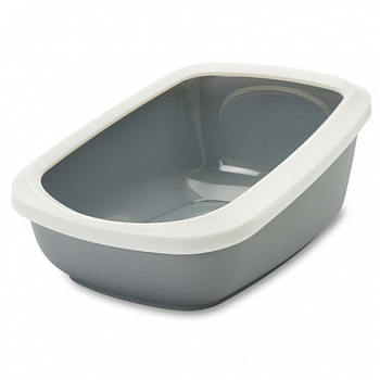 SAVIC Туалет д/кошек Aseo Jumbo с насадкой, серый 67,5х48,5х28 см