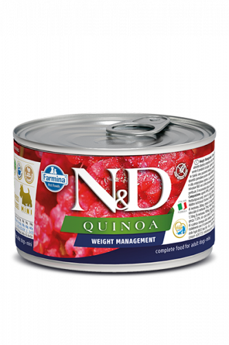 FARMINA N&D DOG Quinoa Weight Management Mini Консервы д/собак мини пород Контроль Веса Ягненок 140г