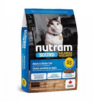 NUTRAM S5 Sound Senior Cat Сухой корм д/взрослых и пожилых  кошек с Курицей и Лососем