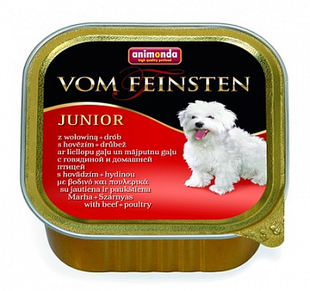 ANIMONDA Vom Feinsten Juniort Консервы д/щенков с Говядиной и мясом домашней Птицы 150 г
