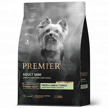 Premier Dog Корм для собак ADULT Mini Lamb&Turkey мелких пород Ягненок и Индейка