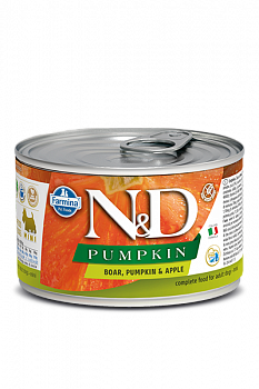 FARMINA N&D DOG Pumpkin Mini Консервы д/собак мини пород Кабан, Тыква и Яблоко 140 г