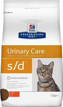 HILL'S Prescription Diet s/d Urinary Сухой корм д/кошек Диета (Профилактика МКБ) Курица