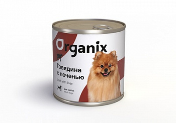 ORGANIX Консервы д/собак c Говядиной и печенью 750 г