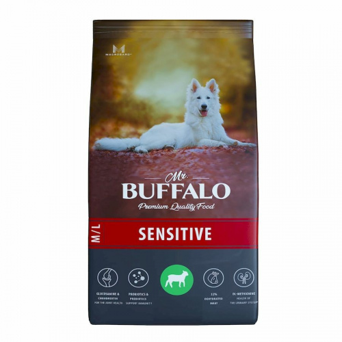 Mr.BUFFALO ADULT M/L SENSITIVE  Сухой корм для собак средних и крупных пород  Ягненок
