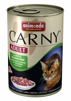 ANIMONDA Carny Adult Консервы д/кошек с Говядиной, Индейкой и Кроликом 400 г