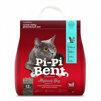 PI-PI BENT Наполнитель Комкующийся Морской Бриз 5 кг