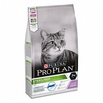 PURINA Pro Plan Sterilised Adult 7+ Сухой корм д/пожилых стерилиз кошек с Индейкой