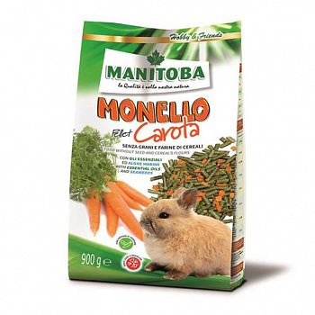 MANITOBA Monello Pellet Carota Безглютеновый Корм с Морковью для Кроликов 900 г