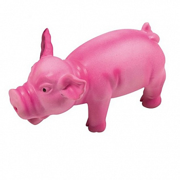 FLAMINGO Игрушка д/собак Свинка хрюкающая розовая латекс 22х10х10 см