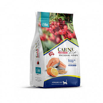 CARNI LIFE Корм для кошек Sterilised стерилизованных Лосось апельсин клюква
