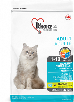1st CHOICE Healthy Skin&Coat Сухой корм д/кошек Здоровая кожа и Шерсть с Лососем