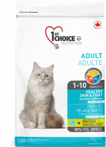 1st CHOICE Healthy Skin&Coat Сухой корм д/кошек Здоровая кожа и Шерсть с Лососем