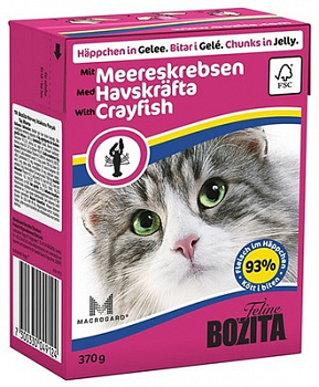 BOZITA Консервы для кошек кусочки в желе с Лангустом 370 г
