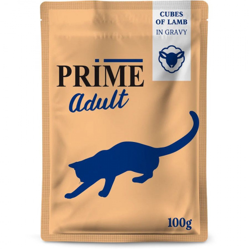 PRIME Пауч для кошек Ягненок кусочки в бульоне 100 гр*12 шт