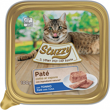 STUZZY PATE Консервы д/кошек паштет с кусочками мяса с Тунцом 100 г