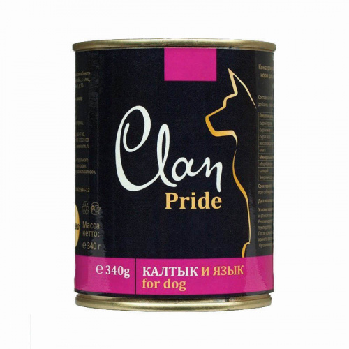 CLAN PRIDE Консервы д/собак Калтык и Язык в желе 340 гр*12 шт