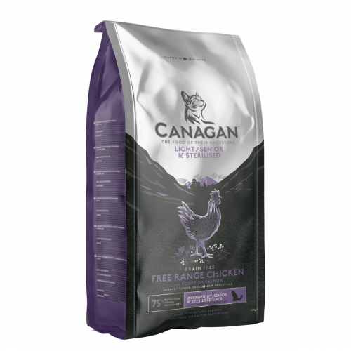 CANAGAN Light/Senior/Sterilised Сухой корм д/стерилиз кошек Облегченный, Цыпленок и Лосось 1.5 кг