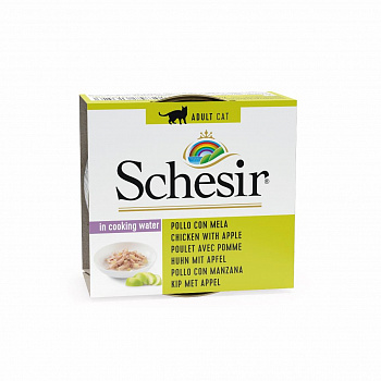 SCHESIR Консервы д/кошек Цыпленок и Яблоко, желе 75 г