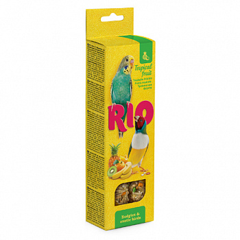 RIO Палочки для волнистых попугаев и экзотических птиц с тропическими фруктаими 80 г