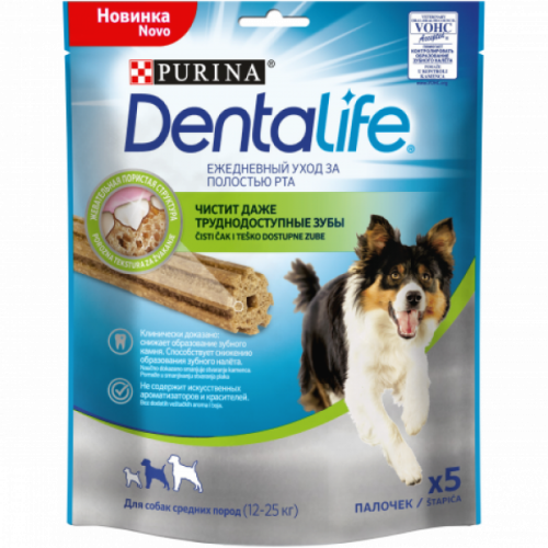 PURINA DentaLife Лакомство д/собак средних пород (12-25 кг) с Курицей 115 г